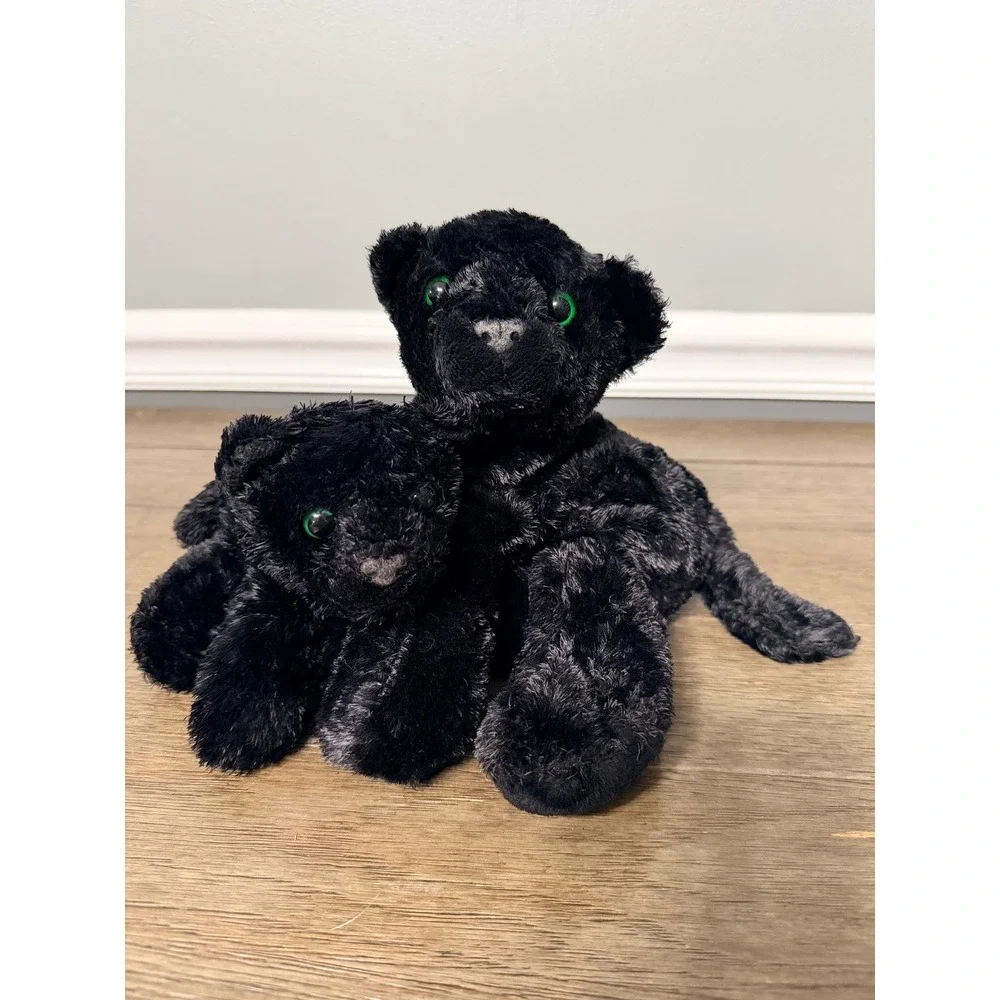 Aurora World Black Panther Mother and Cub Plush Set‎